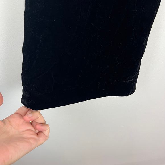 Free People Black Velvet High-Rise Pants Trousers Side Zip Dressy Holiday Sz 10 - Picture 6 of 7